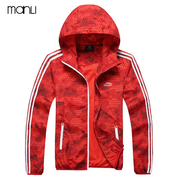 

manli outdoor breathable ultra-light cycling jacket camping clothing quick dry hiking jacket sun & uv protection coat sport skin, Blue;black