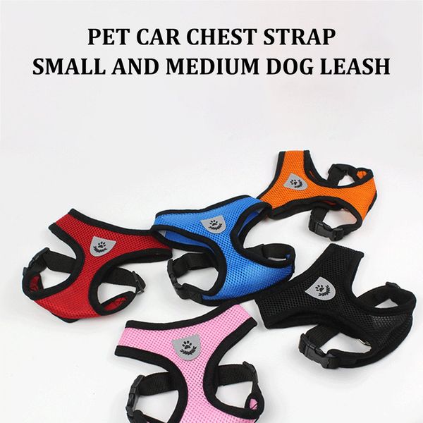 

adjustable dog harness puppy pet dogs vest car running small medium large padded adjustable pet puppy dogs soft vest