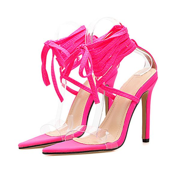 

leopard land fashion summer fluorescent cross-strap high-heeled sandals summer large size women's shoes suede fine heel shoes zl, Black