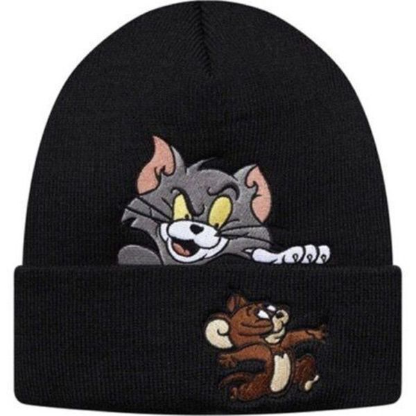 

judyclothes tom jerry beanie beanie beanie couple cold hat knitted hat wool hat in stock, Black;white