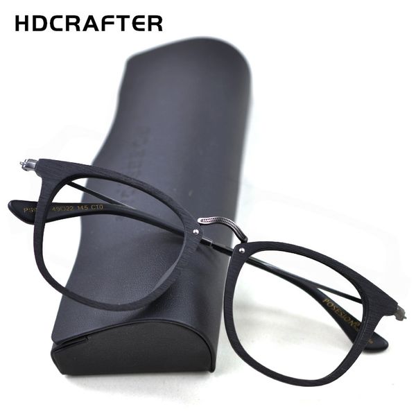 

hdcrafter 14.5g lightweight glasses frame men women vintage myopia prescription eyeglasses frames metal thin temple optical, Black