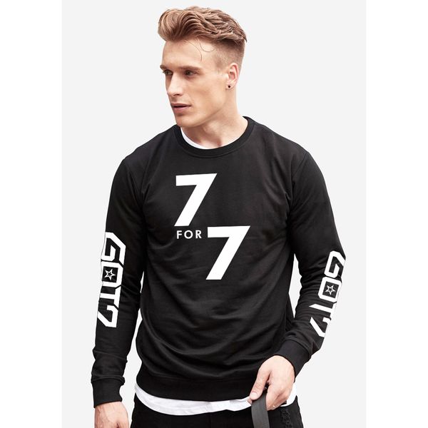 

blackday hip hop fashion got7 7for7 k-pop spring warm hoodies sweatshirt men/women print tracksuit clothes plus size 4xl, Black