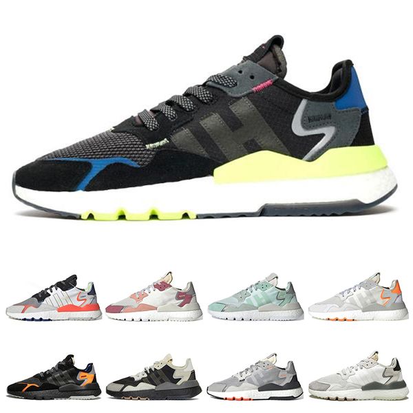 

2019 Classic Designer nite jogger 3m reflective runner mens women shoes triple black green outdoor breathable trainers sneaker shoes 36-45
