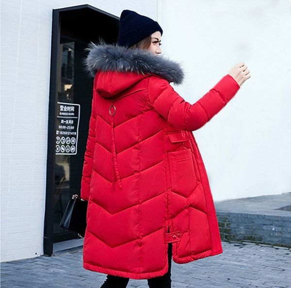 

2018 autumn new pattern suit-dress overcoat hair cotton loose long fund down jackets coat winter jacket women, Black