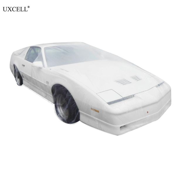 

uxcell universal plastic clear temporary disposable waterproof car cover outdoor rain dust protection covers for car