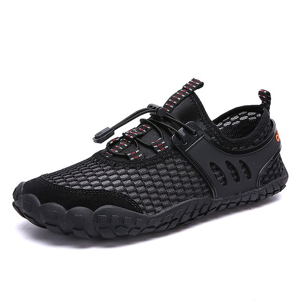 

2019 new brand mens breathable mesh men's shoes outdoor flat shoes men comfortable handmade casual big size39-47, Black