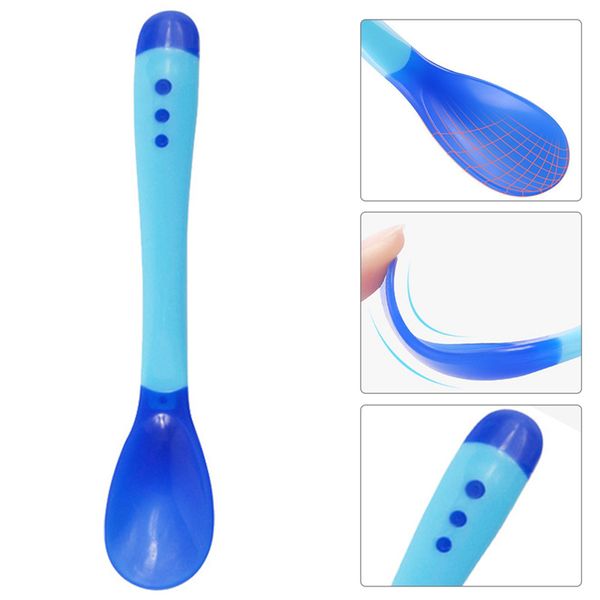 

1 pc soup spoon healthy infant sensing temperature sucker kitchen cooking spoon rice spoon childre tableware