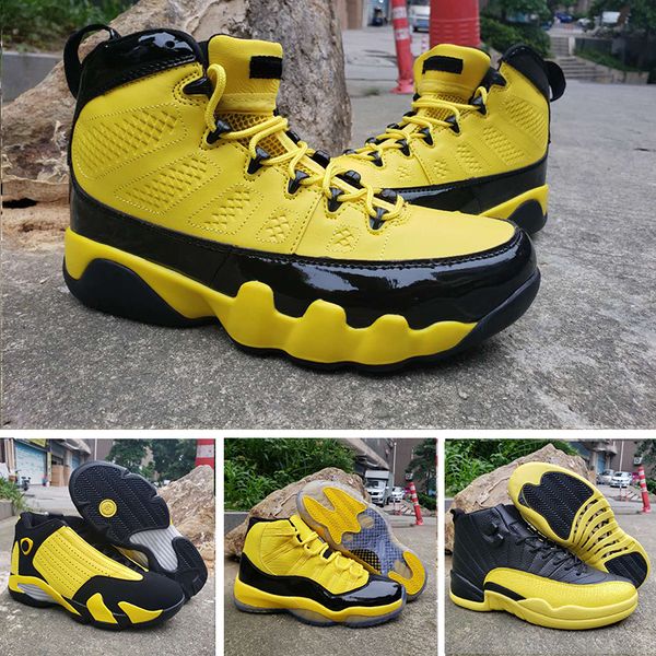 

jumpman 9s yellow basketball shoes male outdoor 11s bumblebee basket sneaker 12s 14s classic chassures