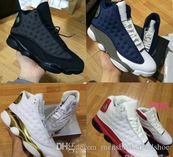 

new 13 og black cat basketball shoes 3m reflect 13s for men sports training sneakers blackcat big shoes 36-47