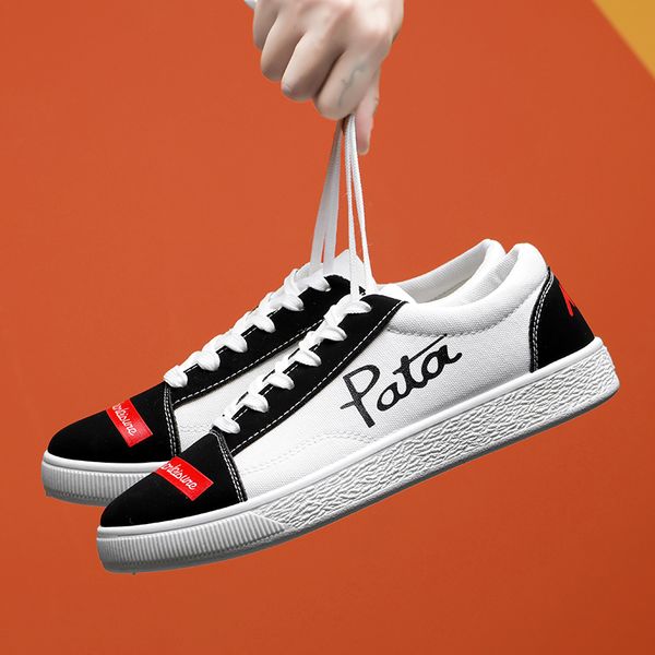 

2020 new couple pata canva shoes flat shoes classic white black autumn walking luxury mens womens casual shoes