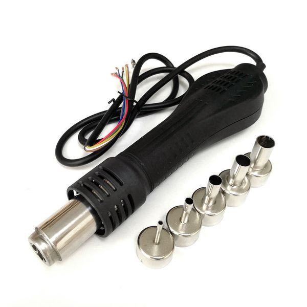 

air desoldering heat gun handle for 858 8858 878 8586 858d 8586d bga rework solder station smt smd repair + 5pcs nozzles