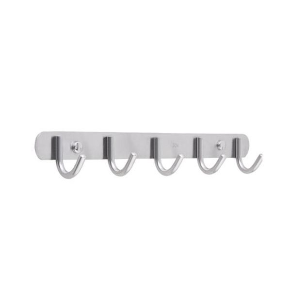 

1 pc door back hook stainless steel rustproof 5 pegs towel rack clothes hangers coat hooks for bathroom wardrobe kitchen door