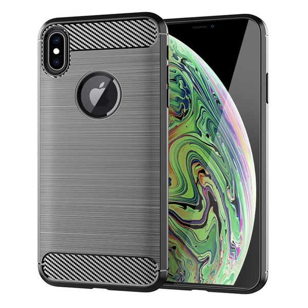 iPhone Para macio TPU Silicone Brush-Finish tampa do telefone XS MAX XS XR X 7 8 6 Samsung J4 Além disso, 2018 Huawei