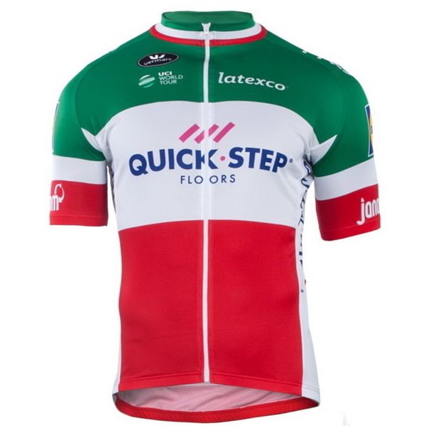 

2019 quick step floors italian champion only short sleeve ropa ciclismo shirt cycling jersey cycling wear size:xs-4xl, Black;red