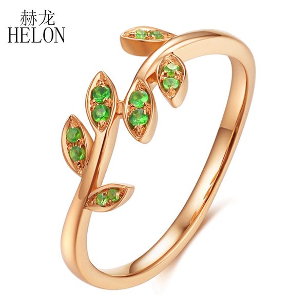 

helon real 14k rose gold certified round 100% genuine natural emerald gemstone engagement wedding ring women trendy jewelry gift, Golden;silver