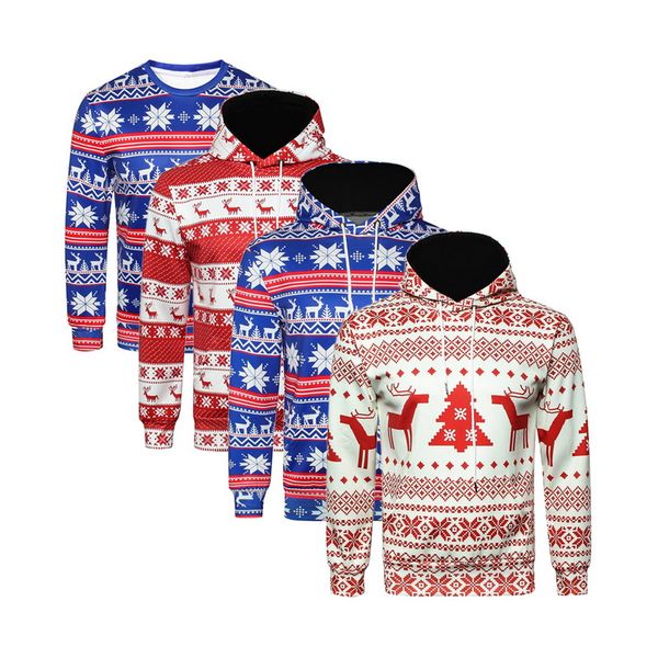 

christmas sweatshirts jumper autumn hoodies men women fashion 3d print couple pullover streetwear hip hop oversized sweatshirt, Black