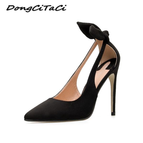 

dongcitaci spring women high heels shoes woman pumps fashion bow-tie cut-outs female rabbit ears ladies stilettos shoes, Black
