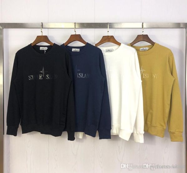 

2020 autumn and winter 19fw keep warm stone hoodie add velvet sweater, Black