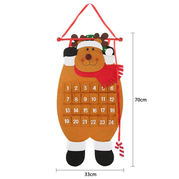 

eleg-christmas advent calendar xmas new year ornaments 3d felt christmas tree home wall decoration
