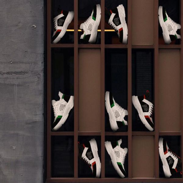 

men running shoes green red multi-color stitching all-match fashionnew men trainer breathable outdoor sport sneaker ing