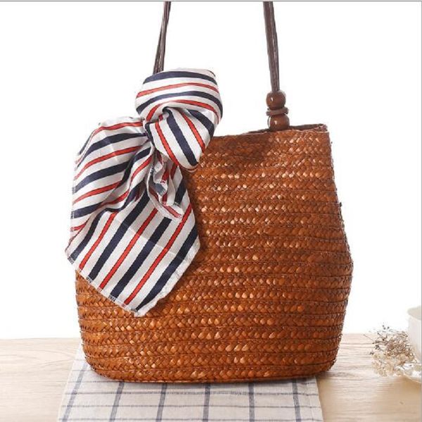 

women handbag summer beach bag rattan woven handmade knitted straw bags large capacity totes casual women shoulder bag bohemia