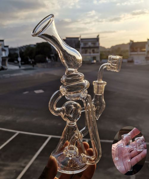 

8 дюймов стекла Бонг мини-нефтяные вышки водопровод Dab Рог Пьянящий Соты Showerhead Проц Воск кварца Banger или чаши затяжками мензурка трубы