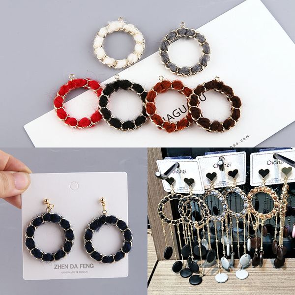 

newly arrived 30pcs/lot geometric round shape handmade alloy,woolen charms diy jewelry earrings/bracelet pendants accessory, Bronze;silver