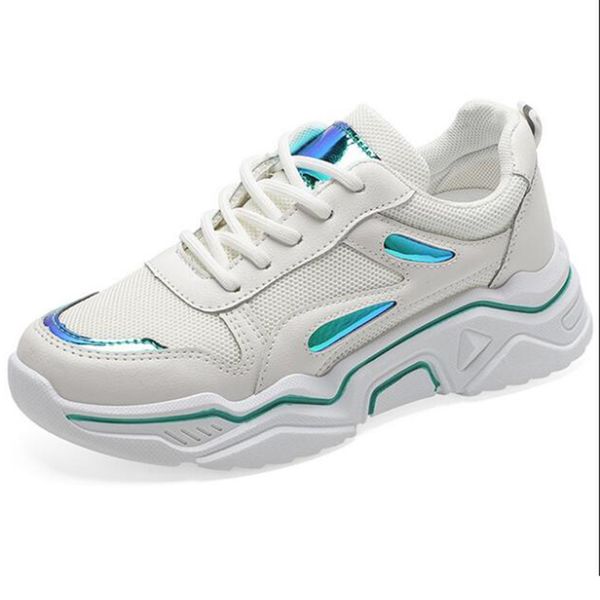 

new fashion mesh womens comfortable casual shoes platform small white shoes flat lace-up women breathable sneakers ll7, Black