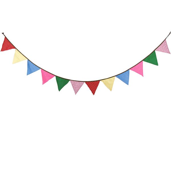 

3.2m 12 flags candy color cotton banner pennant garland children baby shower birthday bunting wedding party decor pgraph