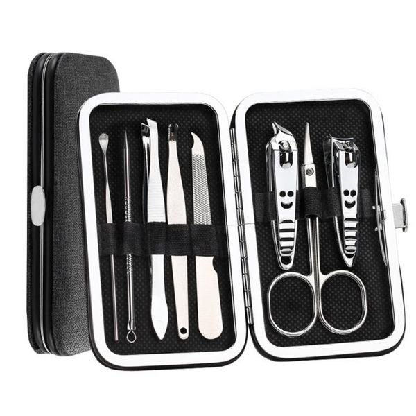 

nail art kits 8 piece/set stainless steel clipper cuticle manicure pedicure scissors tweezer sets nails care tools