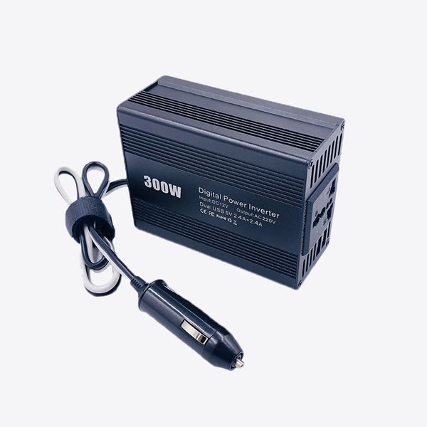 

new 300w car power inverter car styling pure sine wave power inverter ac dc converter adapter dual usb charger black us plug