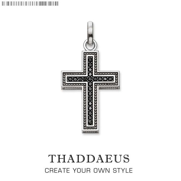 

pendant cross black pave,2019 brand new fashion jewelry thomas bijoux accessories 925 sterling silver gift for ts woman & men