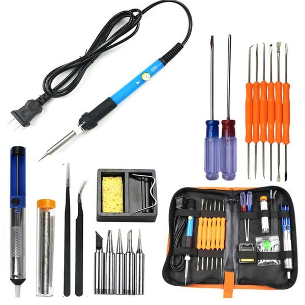 

50^60w adjustable electric temperature welding soldering iron tool 8 in kit 220v regulations portable welding repair tool