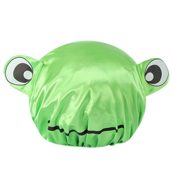

double-layer children cartoon waterproof shower cap cute animal baby bath cap protection kids bathing shampoo accessories tools