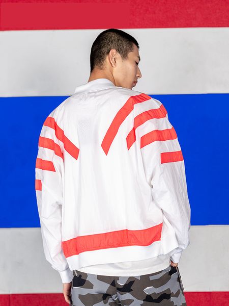 

brand oversized windbreaker designer jacket streetwear white black sweatershirt coat zipper hoodies thin sports outerwear batwing b100028l, Black;brown
