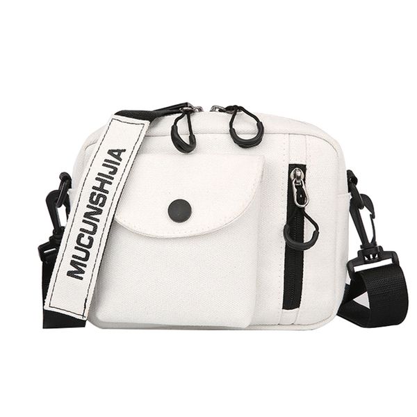 

ladybabag brand women's fashion canvas pocket bag single shoulder bag solid color slant dropshipping torebka damska