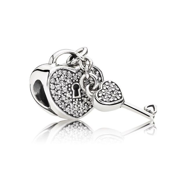 

новый 100% стерлингового серебра 925 1: 1 аутентичные 791429cz замок pave silver очарование с кубическим цирконием браслет оригинальный женс, Black