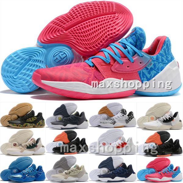 

2019 nerw harden vol.4 basketball shoes for men james ls pk bred black white sneakers sports running shoes mens designer shoes 7-12