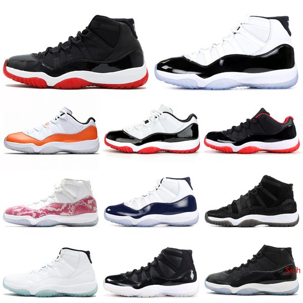 

men basketball shoes 11 11s bred concord metallic silver orange trance women mens trainers sport sneakers 5.5-13