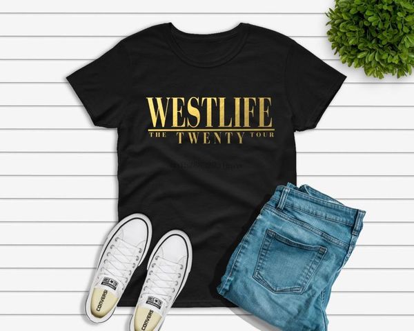 

на westlife реюньон тур футболка для взрослых дам киан шейн 2020 продавцом великобритания бесплатный почтовый новый мода майка бренд хип-хоп, White;black