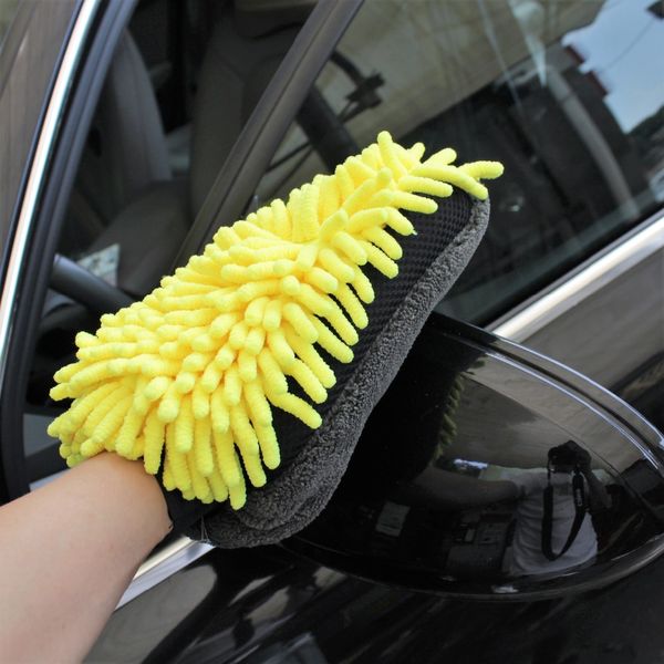 

super thick car wash glove 4 in 1 waterproof mesh microfiber chenille strips brush detailing wash multi function mitt