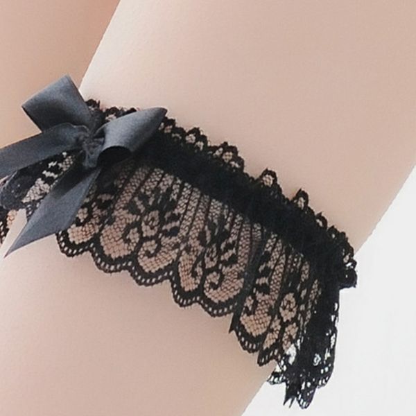 

bride wedding garter lace bowknot leg loop stocking belt women lingerie suspenders cosplay accessories, Black;white