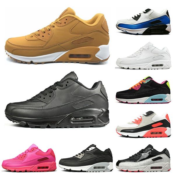 

nike air max 90 Оптовая 90 Кроссовки для Мужских Женщин Желтый Белый Черный Розовый Мужские Кроссовки Подушка Поверхность Дышащие Спортивные Кроссовки Размер 36-45