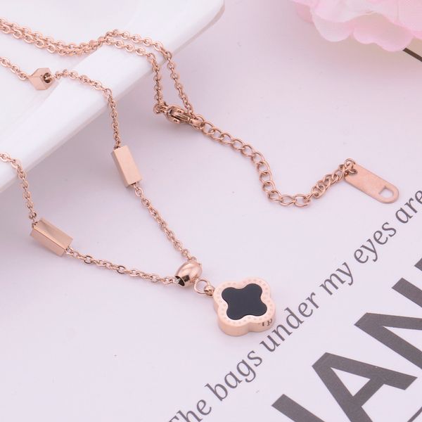 

fashion luxury jewelry designer necklace for women titanium steel clover pendant necklace for girls party gift, Silver
