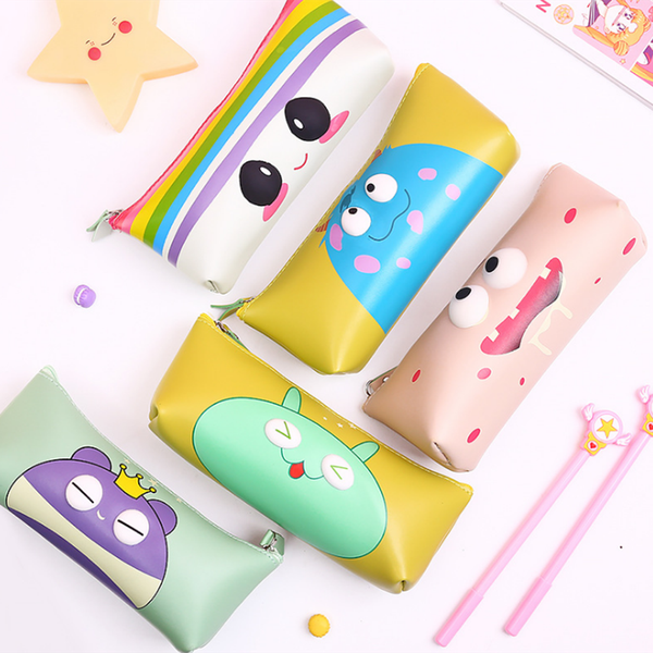 

kawaii большой глаз животных карандаш мультфильм panda bear pen bag box для детей подарочные косметика канцелярские мешочек школьные принадл