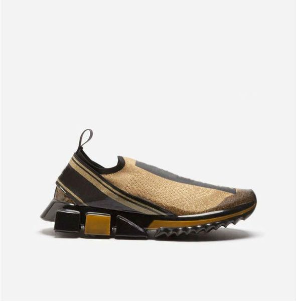 

men fabric stretch jersey sorrento slip-on sneaker designer lady two-tone rubber micro sole breathable casual shoes size 35-46 m0517, Black