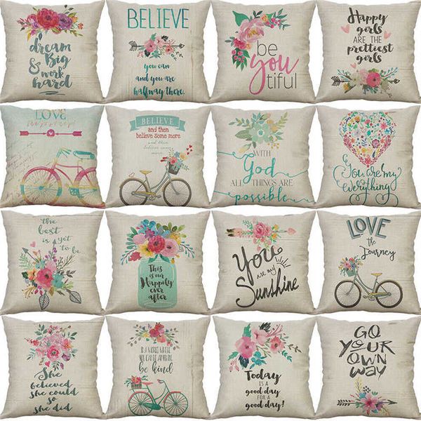 

case cushion sofa cover linen maxim home print 18'' cotton pillow decor