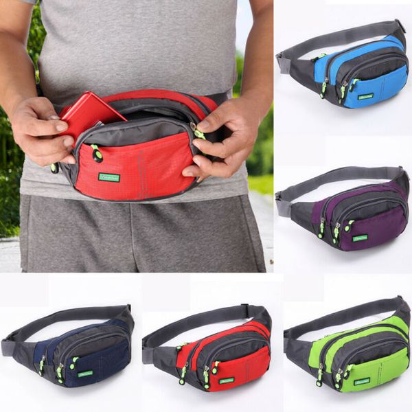 

new waist packs outdoor sport bum bag fanny pack casual travel hiking waist money belt zipper pouch patchwork zipper bags