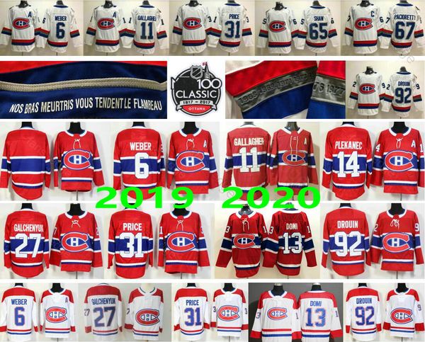 

man women kids youth montreal canadiens jerseys #6 shea weber 11 brendan gallagher 13 max domi 27 alex galchenyuk 92 drouin 31 carey price, Black