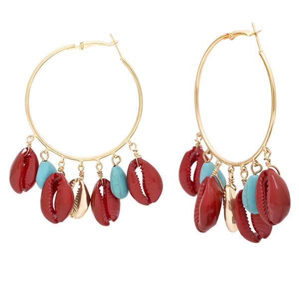 

1 pair of turquoise personality shells earrings earrings jewelry sets, Golden